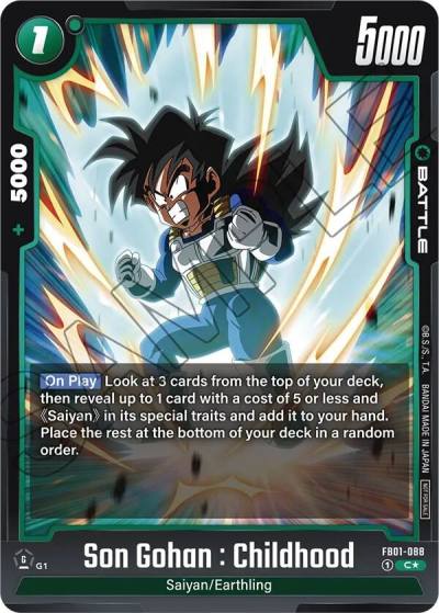 Son Gohan Childhood Tournament Pack 01 FB01-088 Tournament and Championship Promos Fusion World card