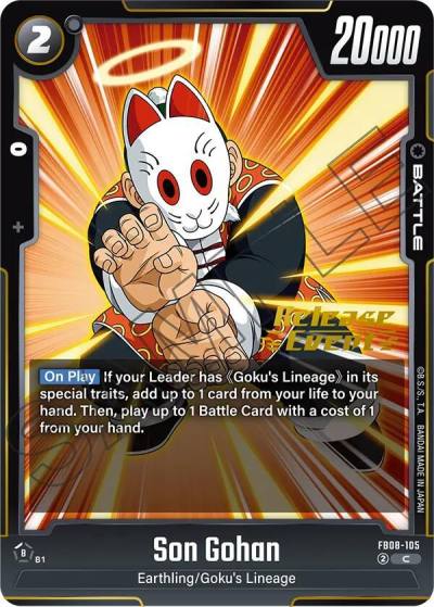Son Gohan FB08-105 Saiyan's Pride Release Event Cards Fusion World card
