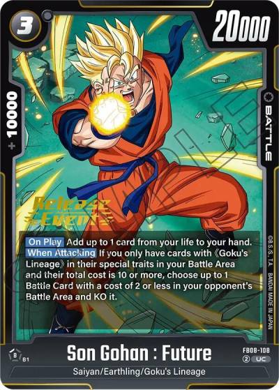 Son Gohan Future FB08-108 Saiyan's Pride Release Event Cards Fusion World card