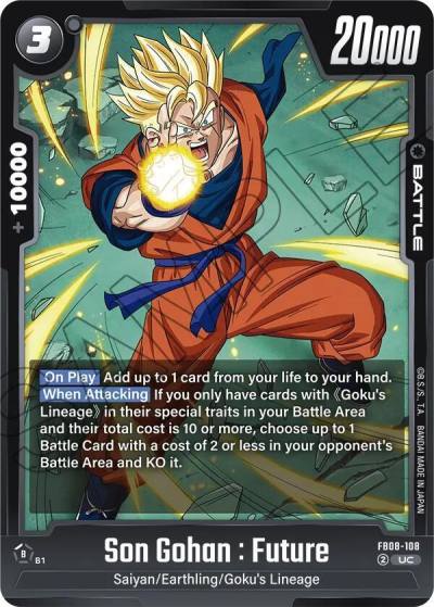 Son Gohan Future FB08-108 Saiyan's Pride Fusion World card