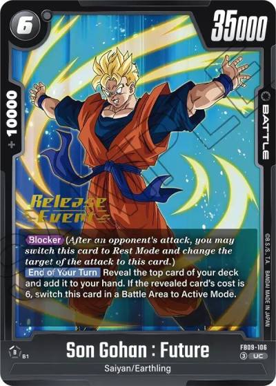 Son Gohan Future FB09-106 Dual Evolution Release Event Cards Fusion World card