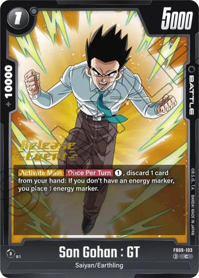 Son Gohan GT FB09-103 Dual Evolution Release Event Cards Fusion World card