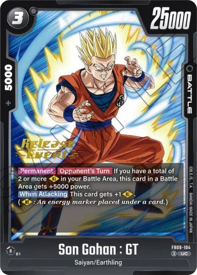 Son Gohan GT FB09-104 Dual Evolution Release Event Cards Fusion World card