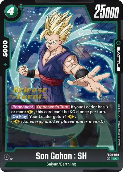 Son Gohan SH FB09-058 Dual Evolution Release Event Cards Fusion World card