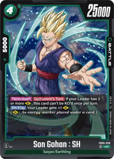 Son Gohan SH FB09-058 Dual Evolution Fusion World card