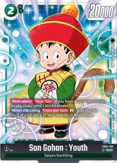 Son Gohan Youth FB03-139 Raging Roar Fusion World card