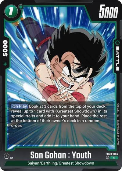 Son Gohan Youth FB08-056 Saiyan's Pride Fusion World card