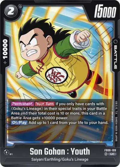 Son Gohan Youth FB08-109 Saiyan's Pride Fusion World card