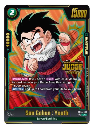 Son Gohan Youth Judge Pack Event Judge 03 FB04-060 Tournament and Championship Promos Fusion World card