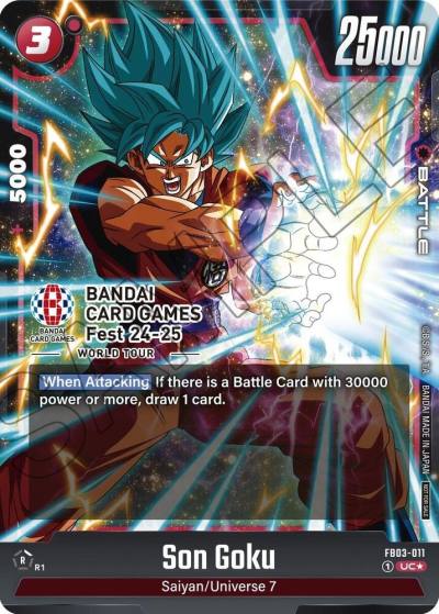 Son Goku BANDAI Card Games Fest 24 25 World Tour FB03-011 Fusion World Promotion Cards and Packs Fusion World card