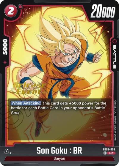 Son Goku BR FB09-009 Dual Evolution Release Event Cards Fusion World card