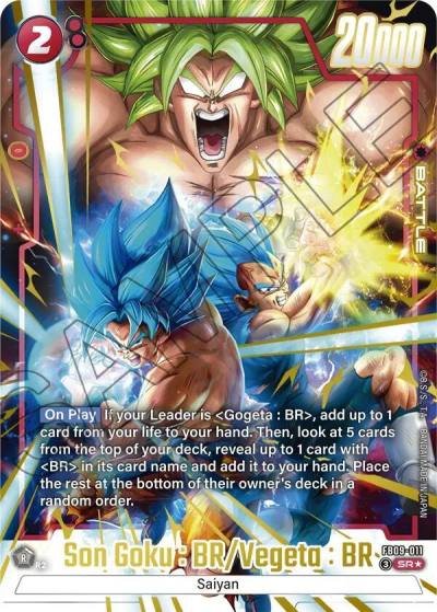 Son Goku BR Vegeta BR Alternate Art FB09-011 Dual Evolution Fusion World card