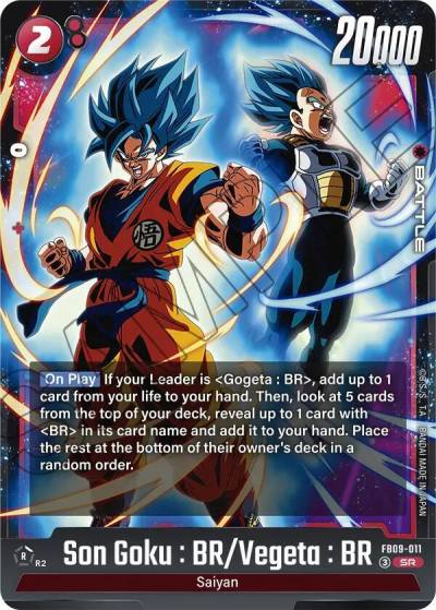 Son Goku BR Vegeta BR FB09-011 Dual Evolution Fusion World card