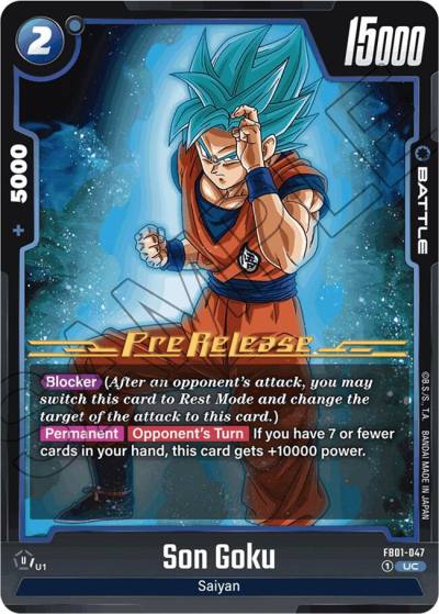 Son Goku FB01-047 Awakened Pulse Pre-Release Cards Fusion World card