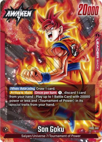 Son Goku FB02-001 Blazing Aura Fusion World card