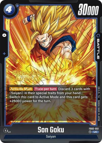 Son Goku FB02-051 Blazing Aura Release Event Cards Fusion World card