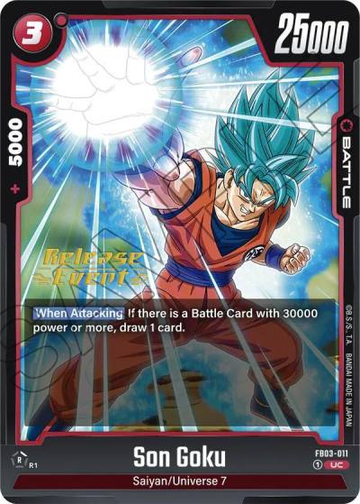 Son Goku FB03-011 Raging Roar Release Event Cards Fusion World card