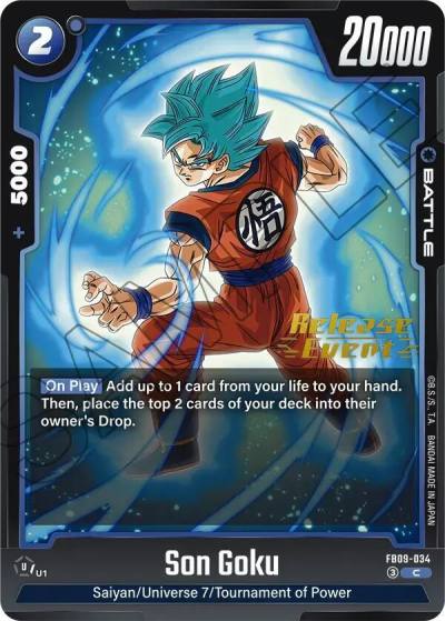 Son Goku FB09-034 Dual Evolution Release Event Cards Fusion World card