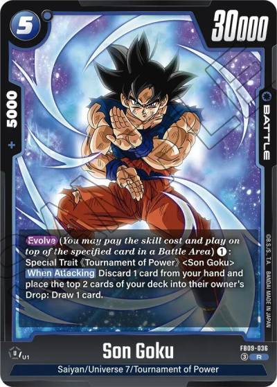 Son Goku FB09-036 Dual Evolution Fusion World card