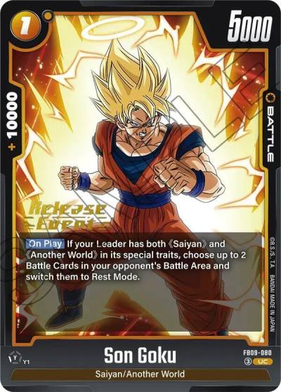 Son Goku FB09-080 Dual Evolution Release Event Cards Fusion World card