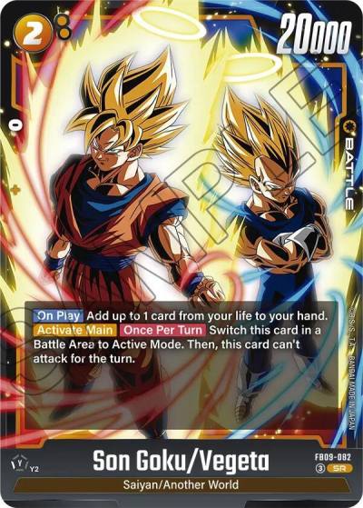 Son Goku Vegeta FB09-082 Dual Evolution Fusion World card