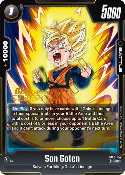 Son Goten FB08-104 Saiyan's Pride Release Event Cards Fusion World card