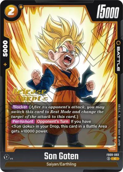 Son Goten FB09-083 Dual Evolution Release Event Cards Fusion World card