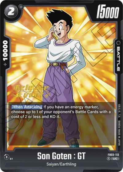 Son Goten GT FB03-113 Raging Roar Release Event Cards Fusion World card