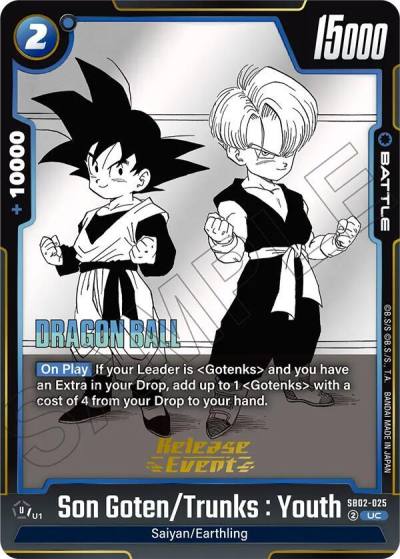 Son Goten Trunks Youth SB02-025 Manga Booster 02 Release Event Cards Fusion World card