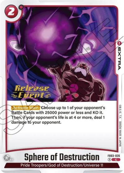 Sphere of Destruction FB03-026 Raging Roar Release Event Cards Fusion World card