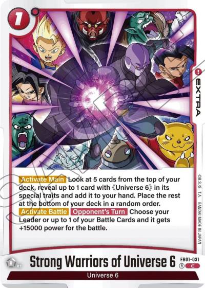 Strong Warriors of Universe 6 FB01-031 Awakened Pulse Fusion World card