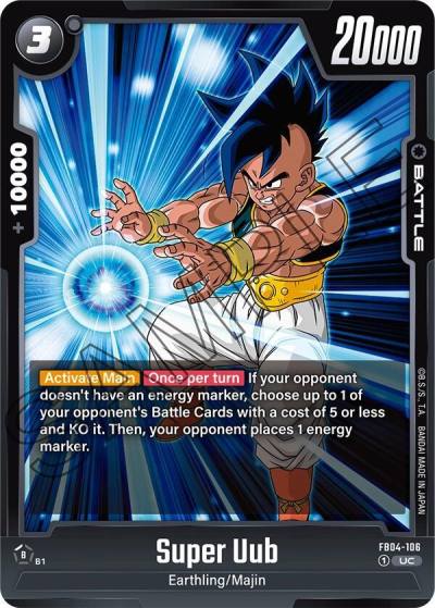 Super Uub FB04-106 Ultra Limit Fusion World card