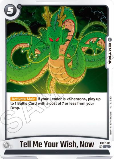 Tell Me Your Wish Now FB07-118 Wish For Shenron Fusion World card