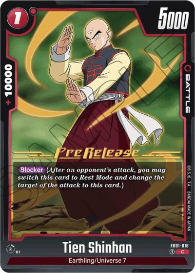 Tien Shinhan FB01-018 Awakened Pulse Pre-Release Cards Fusion World card