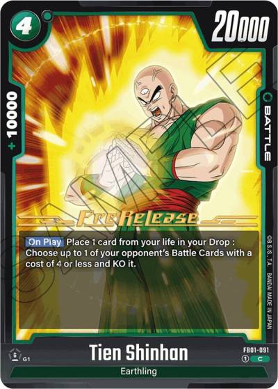 Tien Shinhan FB01-091 Awakened Pulse Pre-Release Cards Fusion World card