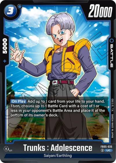 Trunks Adolescence FB05-035 New Adventure Fusion World card