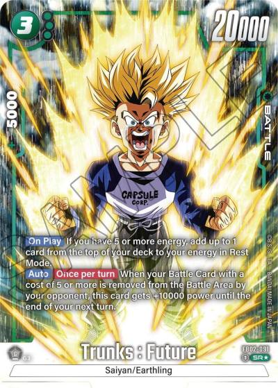 Trunks Future Alternate Art FB02-091 Blazing Aura Fusion World card