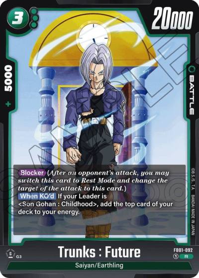 Trunks Future FB01-092 Awakened Pulse Fusion World card