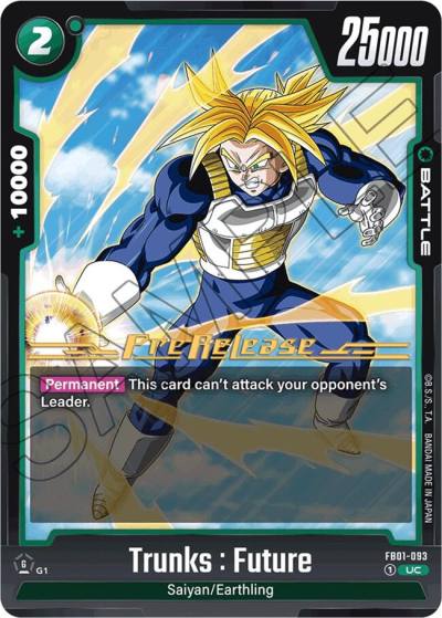 Trunks Future FB01-093 Awakened Pulse Pre-Release Cards Fusion World card