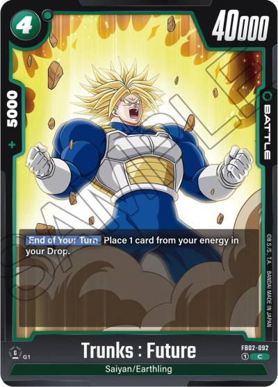 Trunks Future FB02-092 Blazing Aura Fusion World card