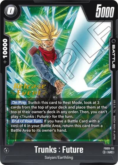 Trunks Future FB09-111 Dual Evolution Release Event Cards Fusion World card