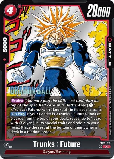 Trunks Future SB02-011 Manga Booster 02 Fusion World card