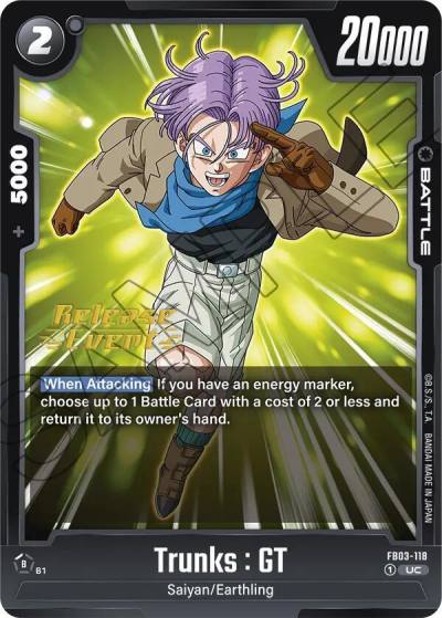 Trunks GT FB03-118 Raging Roar Release Event Cards Fusion World card