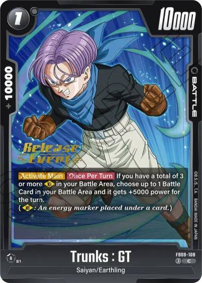 Trunks GT FB09-108 Dual Evolution Release Event Cards Fusion World card