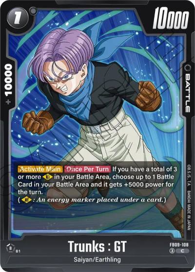 Trunks GT FB09-108 Dual Evolution Fusion World card