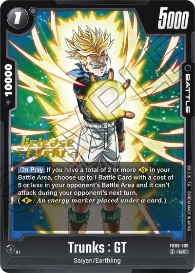 Trunks GT FB09-109 Dual Evolution Release Event Cards Fusion World card