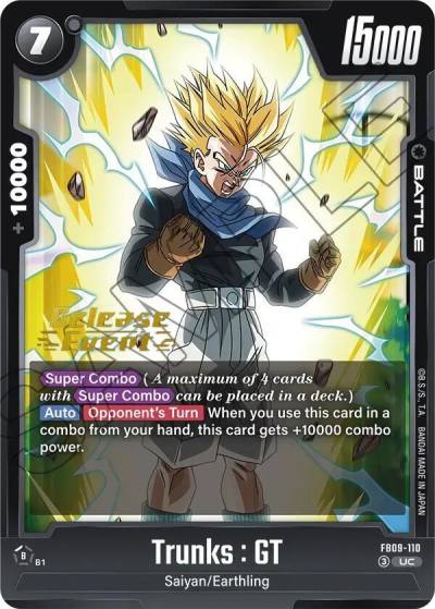 Trunks GT FB09-110 Dual Evolution Release Event Cards Fusion World card