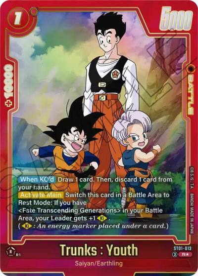 Trunks Youth Alternate Art ST01-013 Story Booster 01 Fusion World card