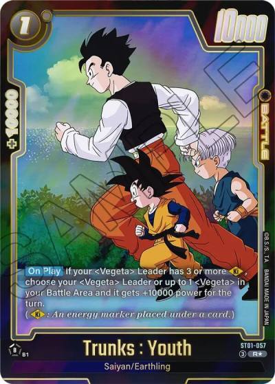 Trunks Youth Alternate Art ST01-057 Story Booster 01 Fusion World card