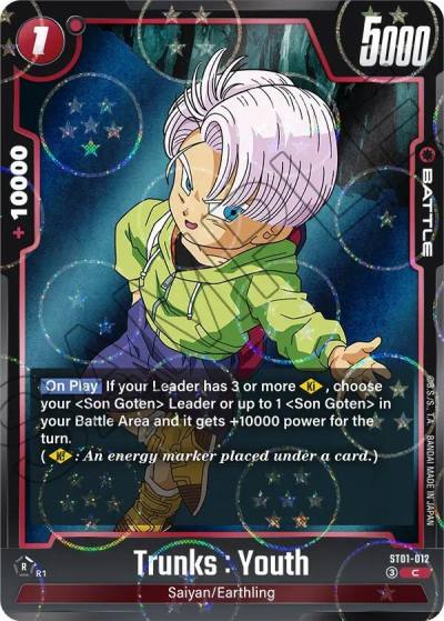 Trunks Youth Dragon Ball Pattern ST01-012 Story Booster 01 Fusion World card